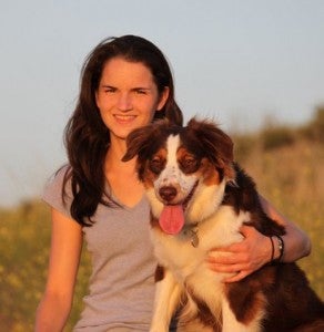 Whitney Engler (who died in 2015 shortly before graduating) and her dog Rosie.