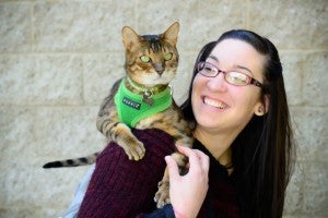 student and cat