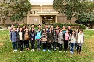 Students from Nanjing Agricultural University in China visit UC Davis.